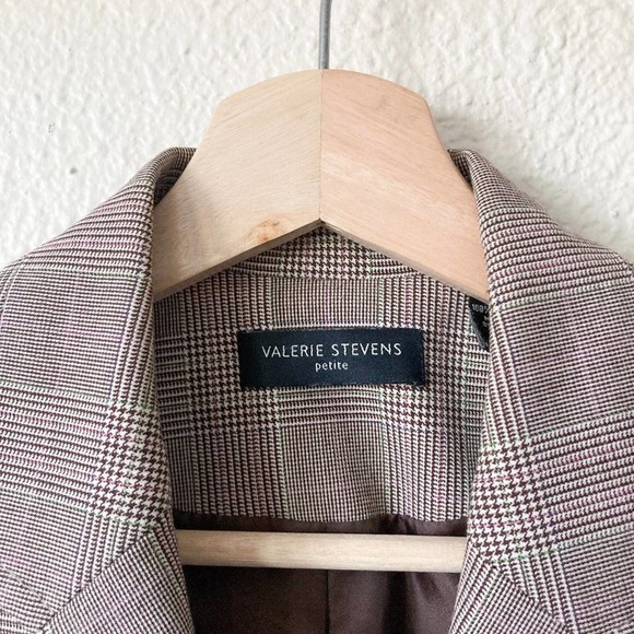 Valerie Stevens Glen Check Blazer Size 10 Petite - Picture 3 of 15